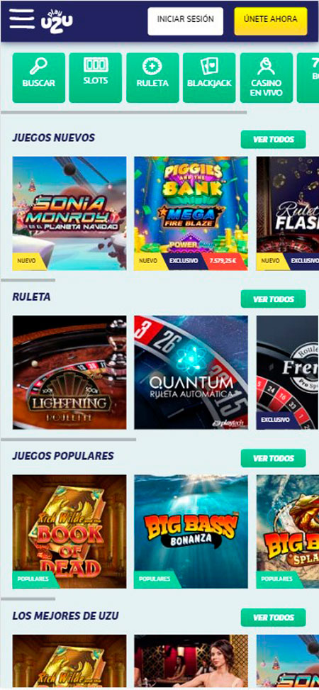 Juegos disponibles en la App PlayUzu